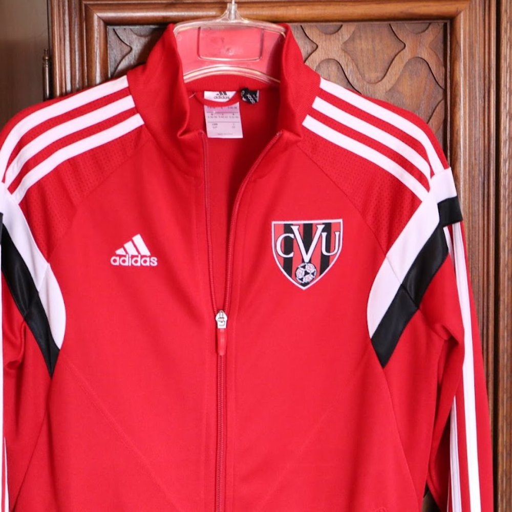 RELIST - Adidas 3 Stripes Soccer Tiro Track Jacket CVU Red/White 3-stripes - S - Picture 5 of 16
